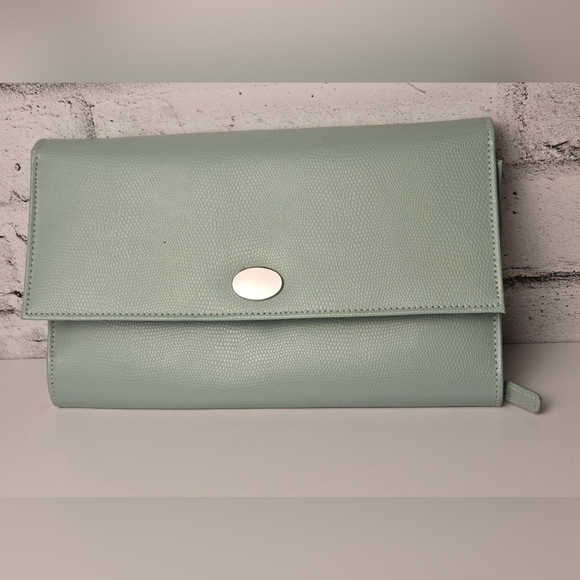 Other - Mint Green Travel Jewelry Organizer Clutch Case with Zipper & Snap Closures